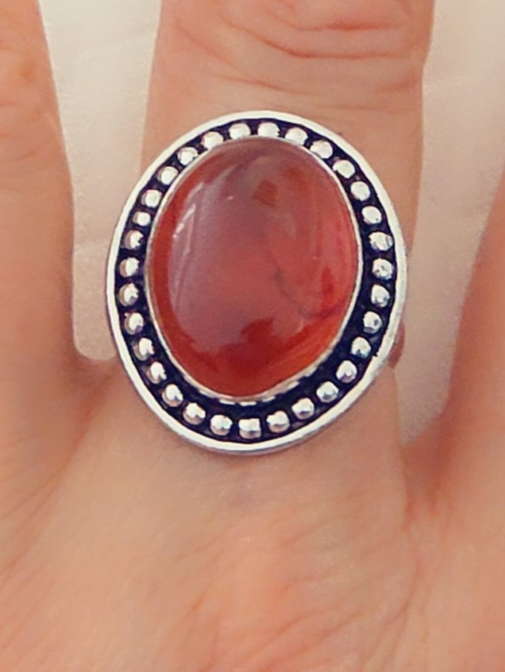 Adjustable Gemstone Statement Ring Overlay Sterling Silver Plated